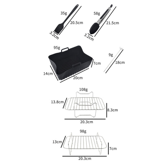 10pcs /Set Air Fryer Baking Accessories Set Kitchen Oven Accessories - Cooktop Parts by buy2fix | Online Shopping UK | buy2fix