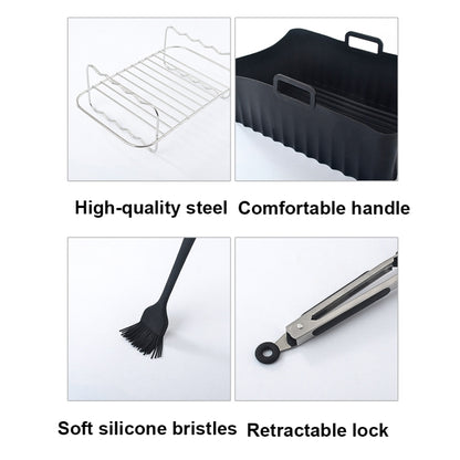 10pcs /Set Air Fryer Baking Accessories Set Kitchen Oven Accessories - Cooktop Parts by buy2fix | Online Shopping UK | buy2fix