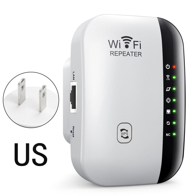 300Mbps Wireless WIFI Repeater 2.4G Route Signal Amplifier 7 Lights Version, Spec: US Plug by buy2fix