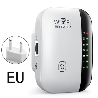 300Mbps Wireless WIFI Repeater 2.4G Route Signal Amplifier 7 Lights Version, Spec: EU Plug by buy2fix