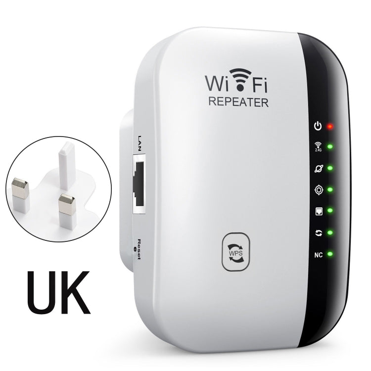 300Mbps Wireless WIFI Repeater 2.4G Route Signal Amplifier 7 Lights Version, Spec: UK Plug by buy2fix