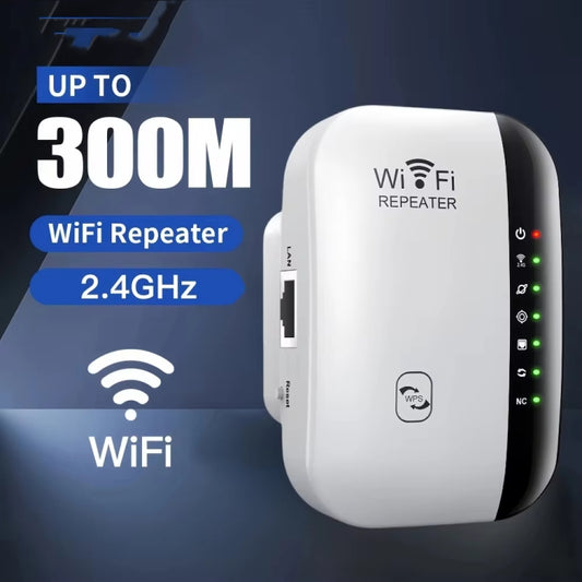 300Mbps Wireless WIFI Repeater 2.4G Route Signal Amplifier 7 Lights Version, Spec: UK Plug by buy2fix