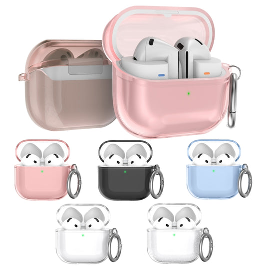 For Airpods 4 AhaStyle WG164 Earphone Anti-Drop TPU Split Protective Case(Transparent Blue) - For AirPods 4 by AhaStyle | Online Shopping UK | buy2fix
