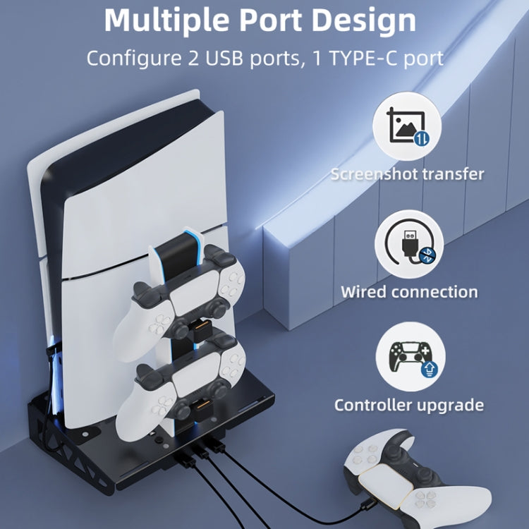 For PS5 Slim / PS5 iplay HBP-545 Wall Mount Charging Bracket(Black) - Holder by iplay | Online Shopping UK | buy2fix