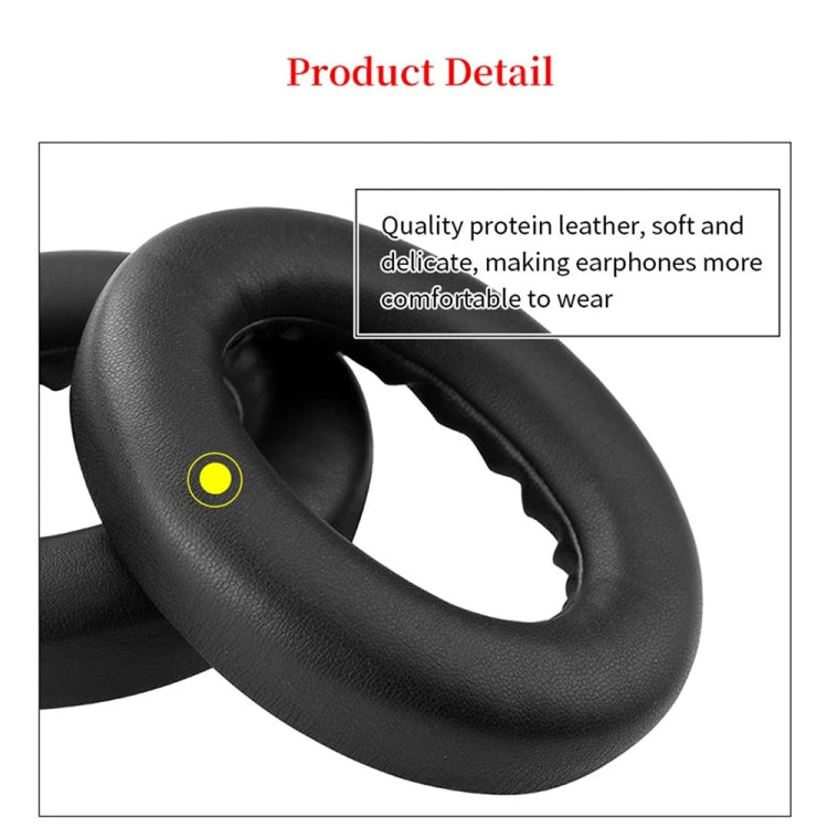 1pair For BOSE QC Ultra Headphone Leather Sponge Cover Earmuffs, Color: Black Lambskin by buy2fix