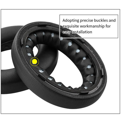 1pair For BOSE QC Ultra Headphone Leather Sponge Cover Earmuffs, Color: Black Lambskin by buy2fix