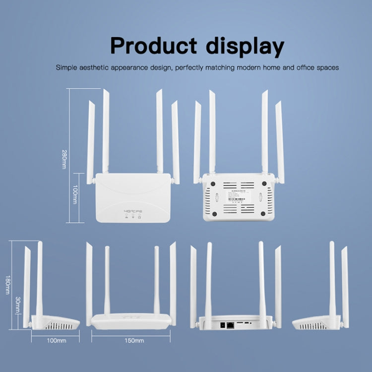 European B1/3/7/8/20/38/40/41 4G Wireless CPE Router Plug-in Mobile WiFi, EU Plug by buy2fix