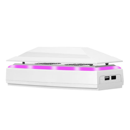 For PS5 Slim Top Dustproof Colorful Cooling Fan 3 Adjustable Speed(White) - Holder by buy2fix | Online Shopping UK | buy2fix