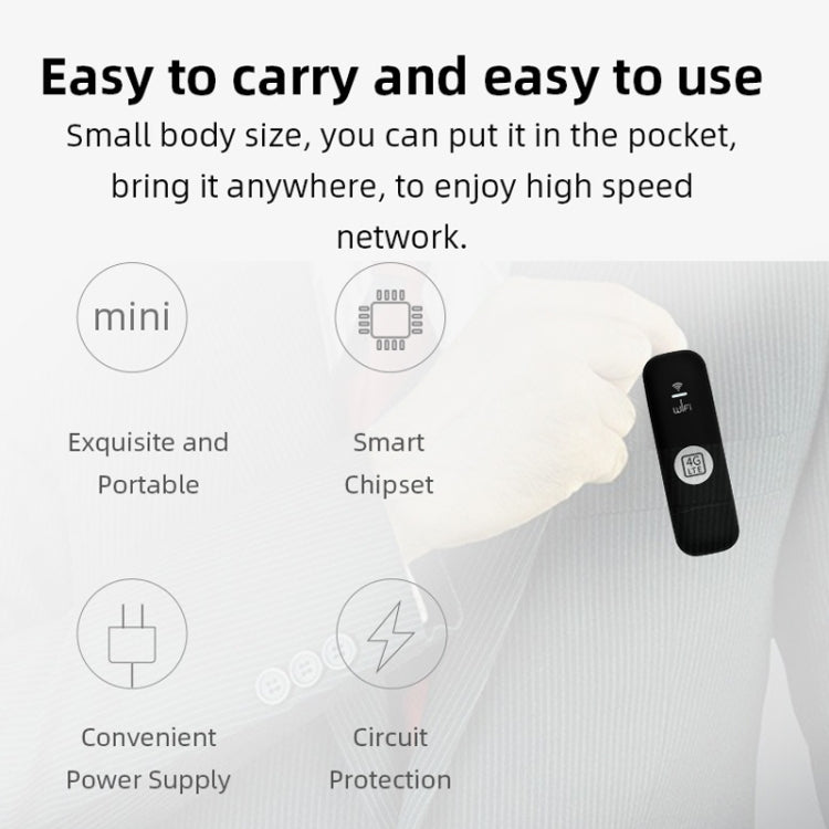 Global Edition 4G UFI LTE WiFi Dongle Wireless Router Plug-in NIC Router(White) by buy2fix