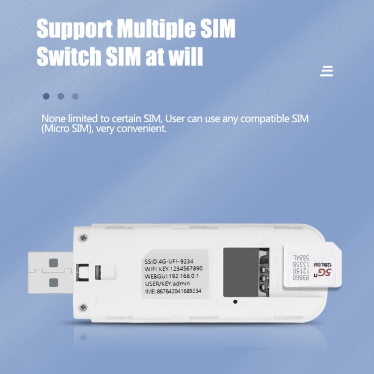 Eurasian Version U8-EU 4G WiFi Dongle USB Plug-In Router Mobile Hotspot by buy2fix