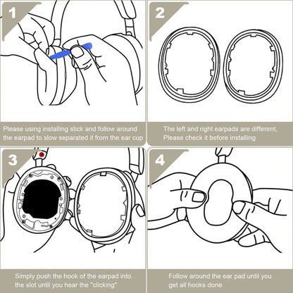 1pair For Sony WH-1000XM5 Headphone Leather Sponge Cover Earmuffs(Dark Blue) by buy2fix