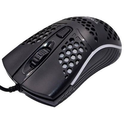 T-WOLF V15 Honeycomb Wired USB Gaming Mouse with RGB Lighting Ergonomic Hollow Design for PC Office Home Use(Pink) - Wired Mice by T-WOLF | Online Shopping UK | buy2fix