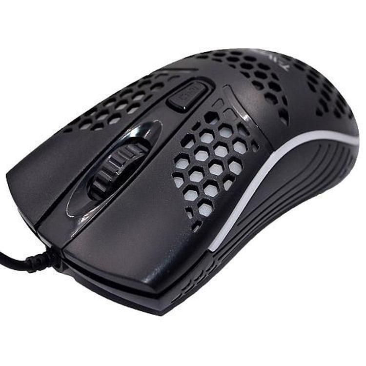 T-WOLF V15 Honeycomb Wired USB Gaming Mouse with RGB Lighting Ergonomic Hollow Design for PC Office Home Use(Blue) - Wired Mice by T-WOLF | Online Shopping UK | buy2fix