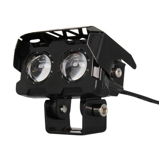 12W Motorcycle Spotlight High Bright Two Color Modified External Waterproof LED Lens Headlight(Always Bright - 3 Wire)