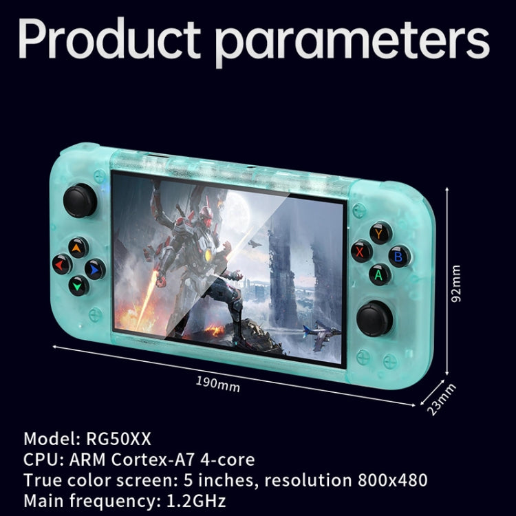 RG50XX 5-Inch Retro Handheld Game Console Linux System Built In 15000+ Games(Green) - Pocket Console by buy2fix | Online Shopping UK | buy2fix