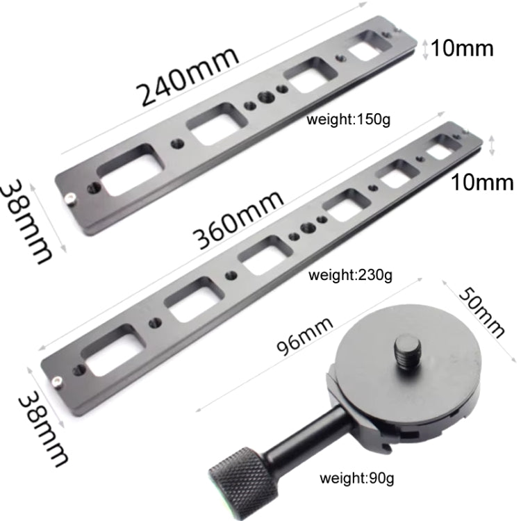Double Camera Bracket Arca Swiss Quick Release Plate, Spec: PU240 - Quick Release Plate by buy2fix | Online Shopping UK | buy2fix