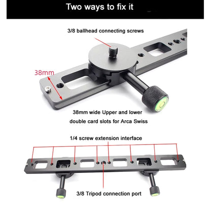 Double Camera Bracket Arca Swiss Quick Release Plate, Spec: PU240 - Quick Release Plate by buy2fix | Online Shopping UK | buy2fix