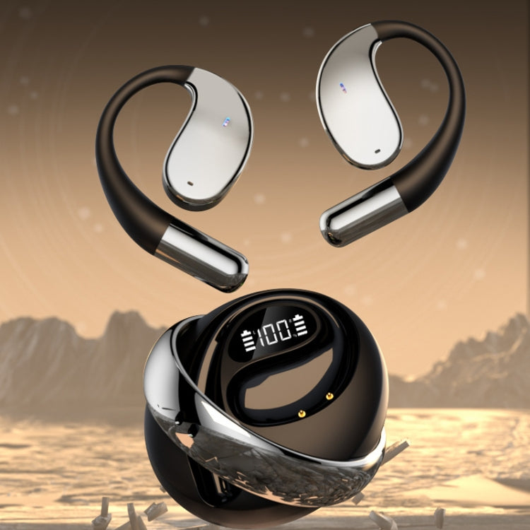 Q93 Planet Energy Ring Rotating Open-Ear Bluetooth Earphone With Lanyard(Black) - Bluetooth Earphone by buy2fix | Online Shopping UK | buy2fix