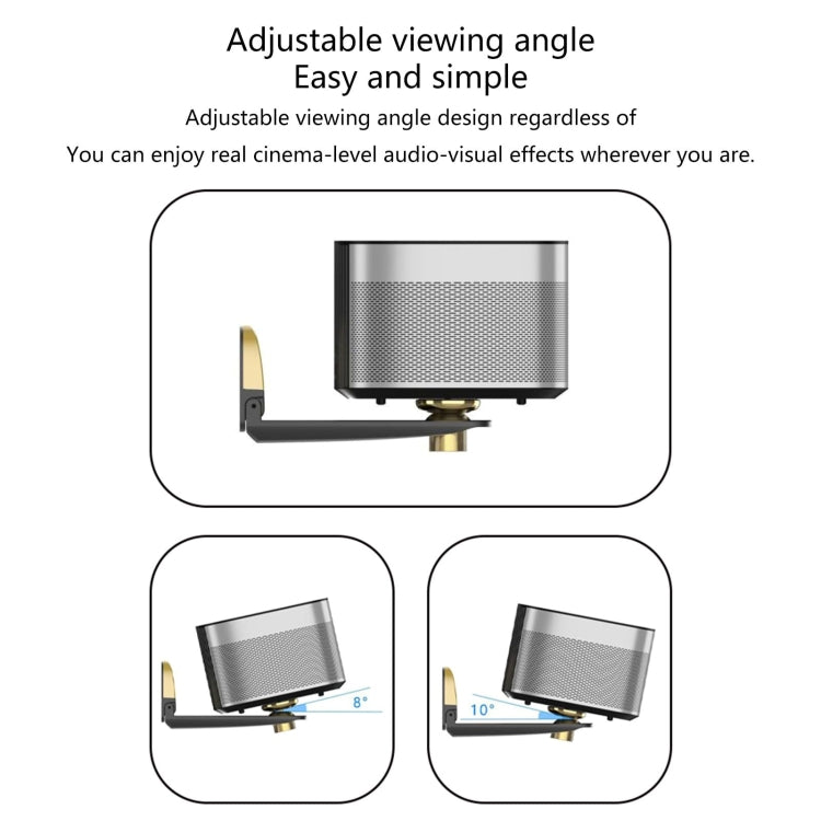 Aluminum Alloy Pan Head Adjustable Foldable Projector Wall Mount(Black Gray) - Accessories & Parts by buy2fix | Online Shopping UK | buy2fix