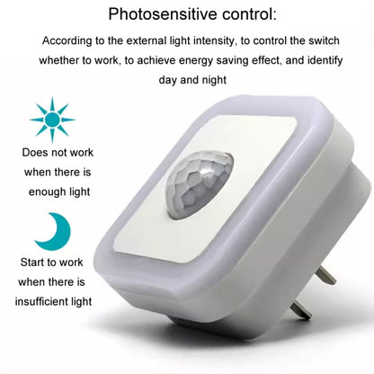 3W Home LED Human Auto Sensor Night Light Plug-In Wiring-Free Staircase Corridor Aisle Light, US Plug(White Light) - Sensor LED Lights by buy2fix | Online Shopping UK | buy2fix