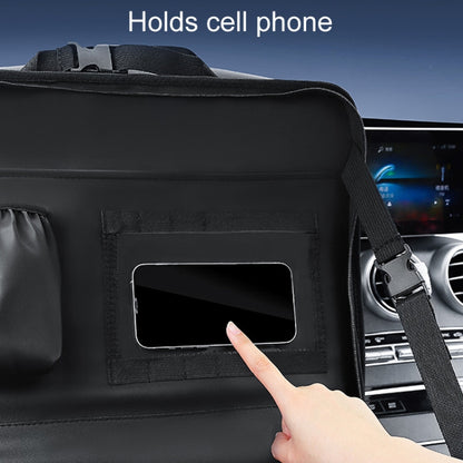 Multifunctional Car Steering Wheel Dining Table Car Seatback Hanging Foldable Storage Bag(Black) by buy2fix