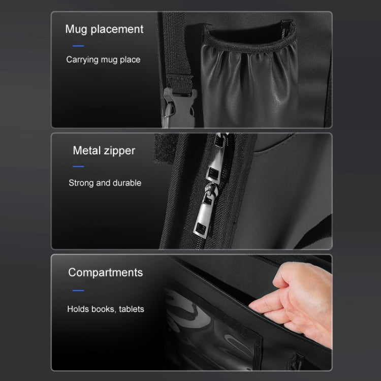 Multifunctional Car Steering Wheel Dining Table Car Seatback Hanging Foldable Storage Bag(Black) by buy2fix