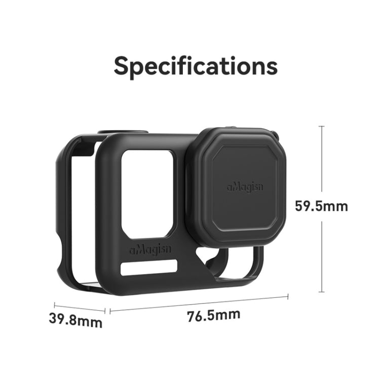 For Insta360 Ace Pro 2 aMagisn Body + Lens Silicone Cover With Lanyard(Light Gray) by aMagisn