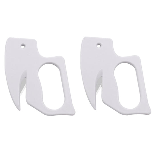 2pcs Multi-purpose Paper Cutting Stainless Steel Blade Letter Opener, Color: White
