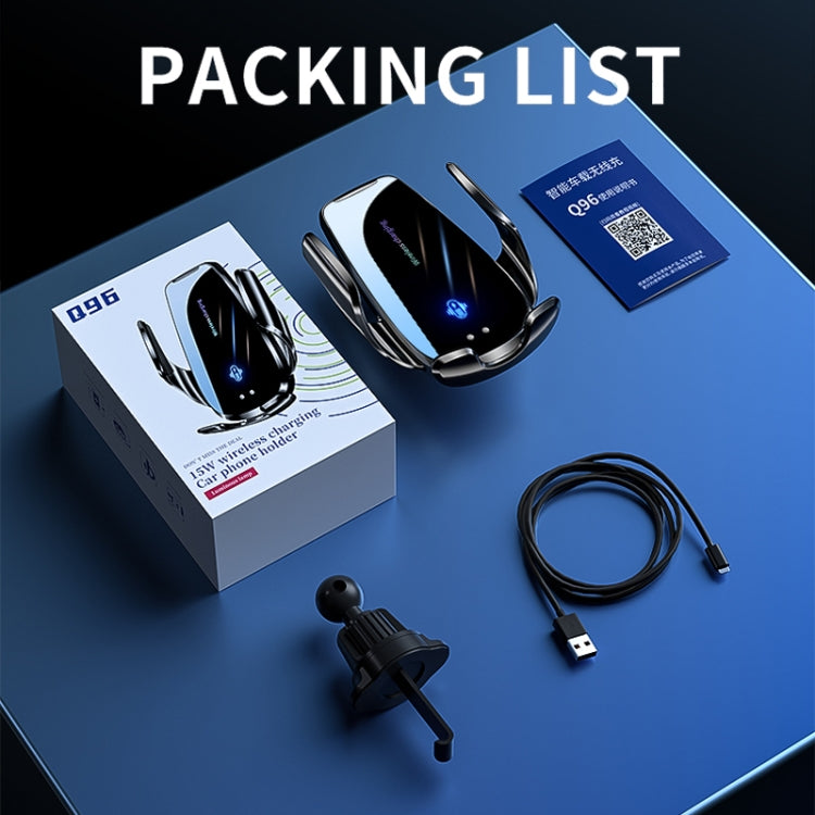 Q96 Car Wireless Charging Cell Phone Navigation Mount, Style: Standard+Suction Cup by buy2fix