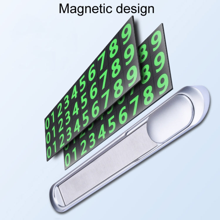 T1 Car Hidden Moving Phone Plate Vehicle Temporary Parking Number Board(Silver) by buy2fix