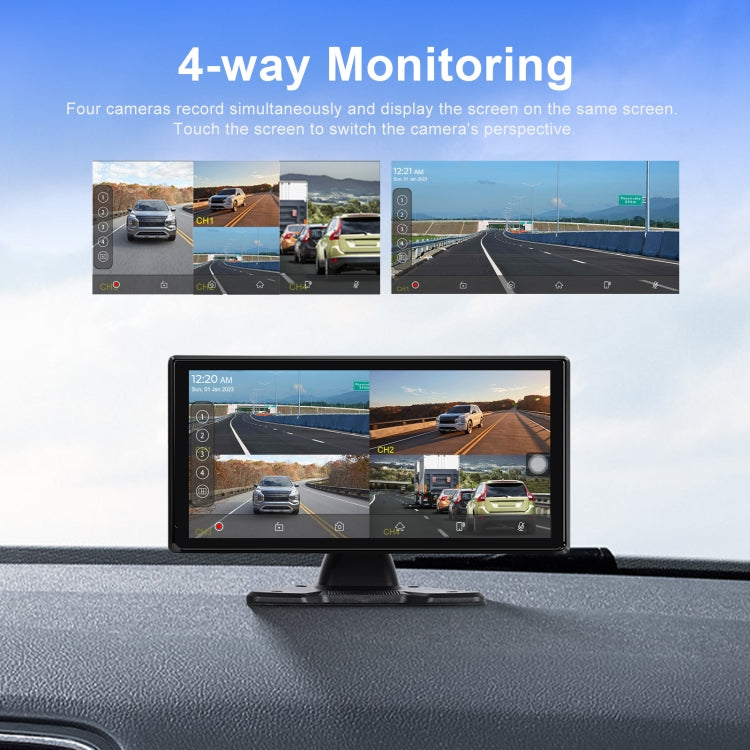 10.36-Inch Car Central Control Smart Player With 4-Way Camera 64G TF Card by buy2fix