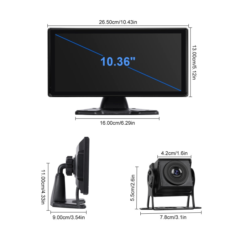 10.36-Inch Car Central Control Smart Player With 4-Way Camera Standard by buy2fix