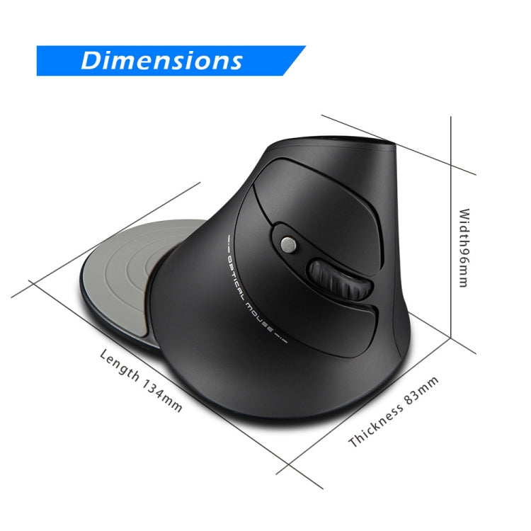 ZELOTES F17 6-buttons Vertical Grip Ergonomic Wireless Mouse(Black) by ZELOTES