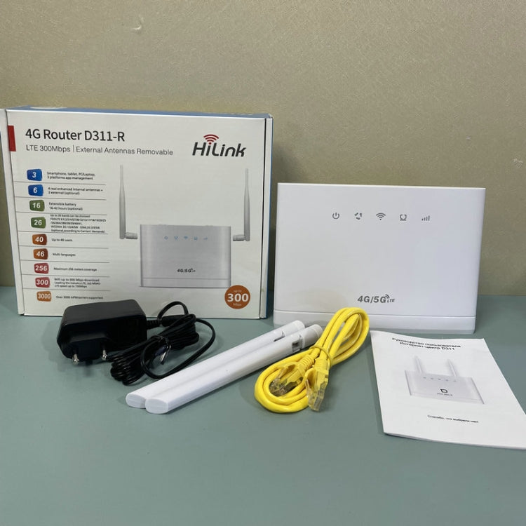 D311-R 4G CPE SIM Card Mobile Wireless Router Antenna Detachable, EU Plug by buy2fix