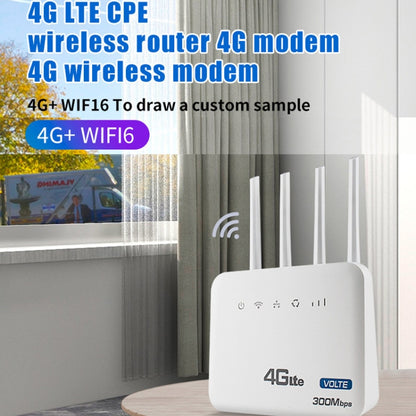 European Version 4G WiFi6 VOLTE CPE Wireless SIM Card Router With RJ45+RJ11, US Plug by buy2fix