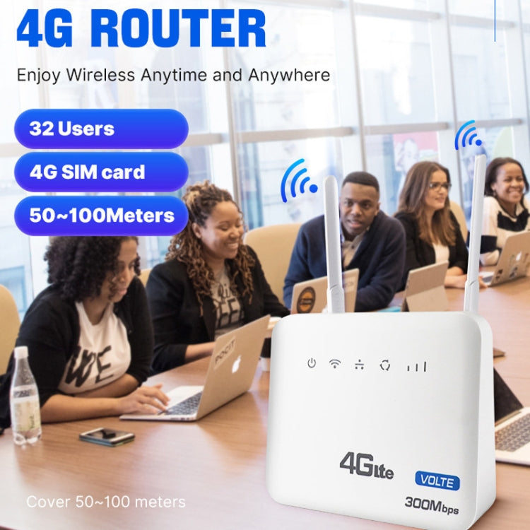 European Version 4G WiFi6 VOLTE CPE Wireless SIM Card Router With RJ45+RJ11, EU Plug by buy2fix