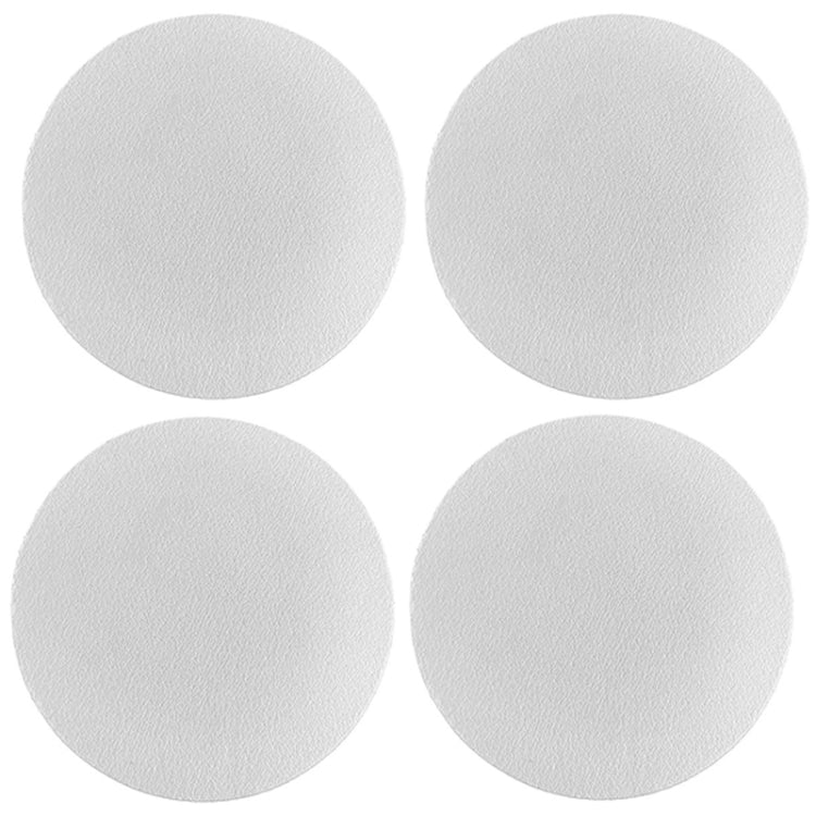 6.8cm 4pcs PU Leather Car Coaster Car Decorative Water Absorption Cup Sink Mat(White) by buy2fix