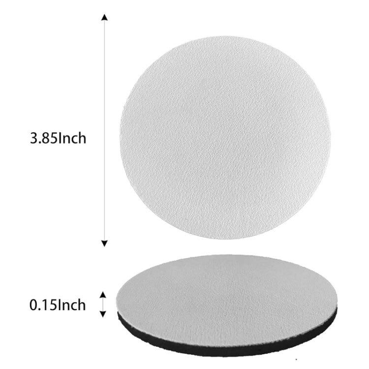 6.8cm 4pcs PU Leather Car Coaster Car Decorative Water Absorption Cup Sink Mat(White) by buy2fix
