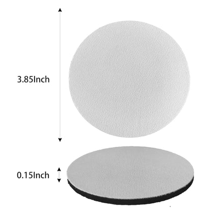 6.8cm 4pcs PU Leather Car Coaster Car Decorative Water Absorption Cup Sink Mat(White) by buy2fix