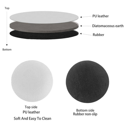 6.8cm 4pcs PU Leather Car Coaster Car Decorative Water Absorption Cup Sink Mat(White) by buy2fix