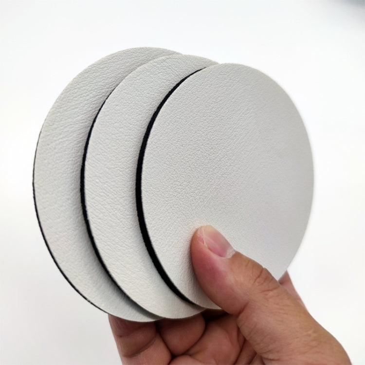 6.8cm 4pcs PU Leather Car Coaster Car Decorative Water Absorption Cup Sink Mat(White) by buy2fix