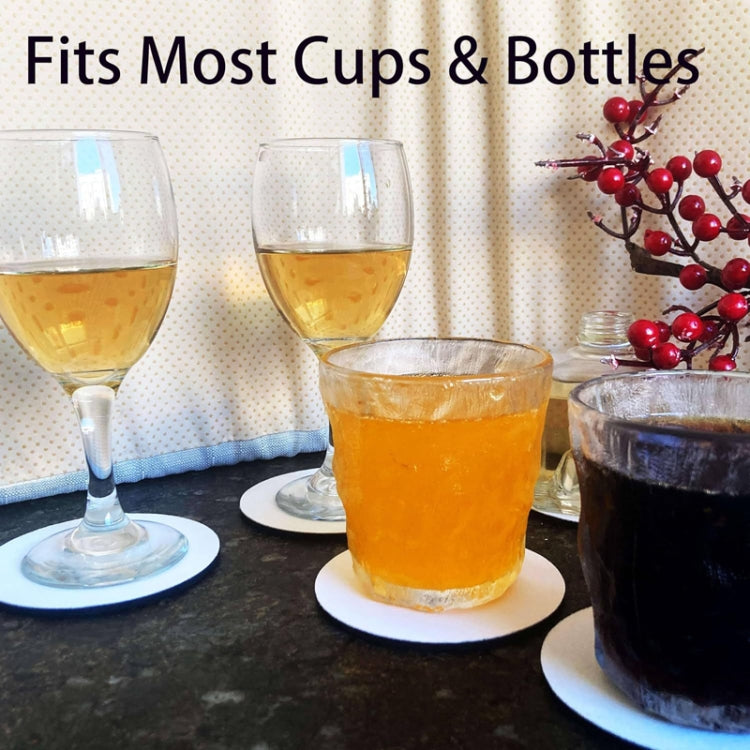 6.8cm 4pcs PU Leather Car Coaster Car Decorative Water Absorption Cup Sink Mat(White) by buy2fix