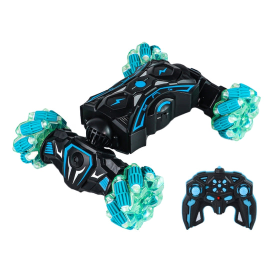 2.4G Spray RC Car Gesture Sensor Music Lights Twist Stunt Drift Car Double Side Driving Buggy Toy, Color: Handle RC Blue