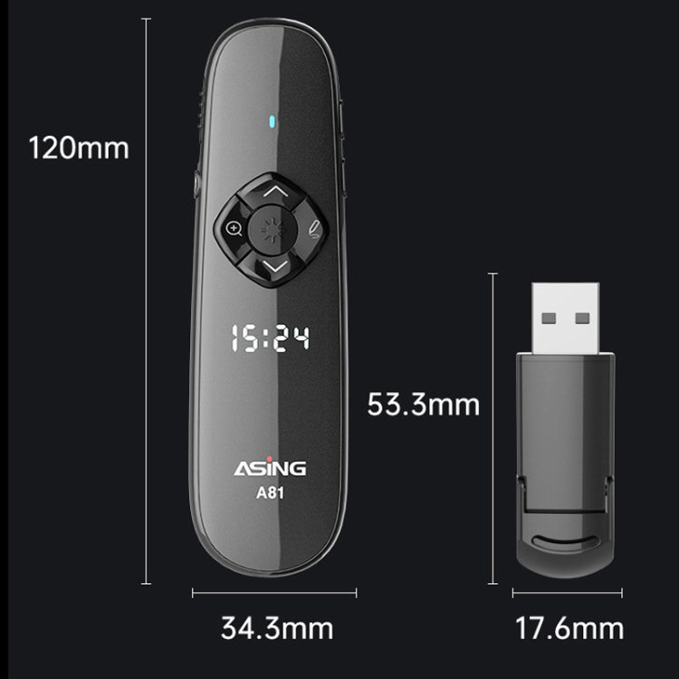 ASiNG A81 PPT Page Turning Clicker With Timing Function & 32G 3-in-1 USB Receiver, Color: Green Light -  by ASiNG | Online Shopping UK | buy2fix