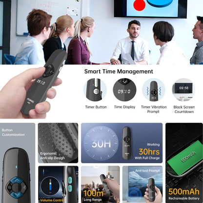 ASiNG A81 PPT Page Turning Clicker With Timing Function & 32G 3-in-1 USB Receiver, Color: Green Light -  by ASiNG | Online Shopping UK | buy2fix