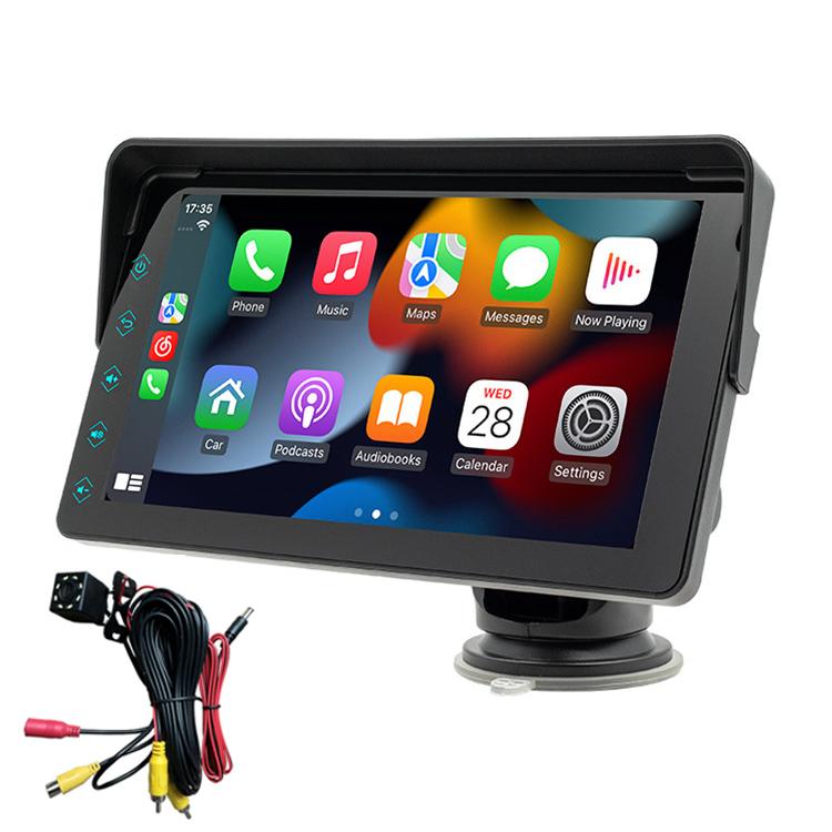 7 Inch Bluetooth 5.0 Portable CarPlay Monitor, Specifications: Display + Camera by buy2fix