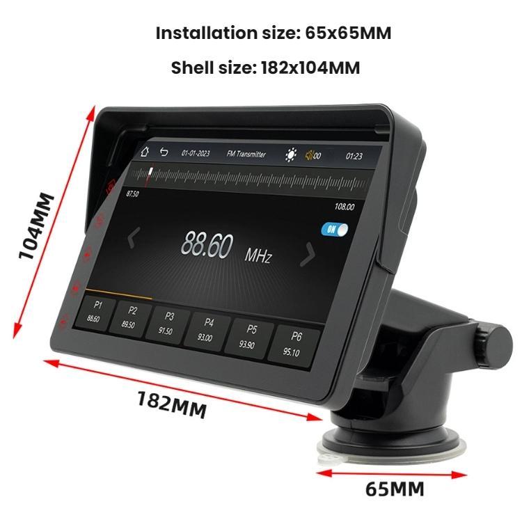 7 Inch Bluetooth 5.0 Portable CarPlay Monitor, Specifications: Display + Camera by buy2fix