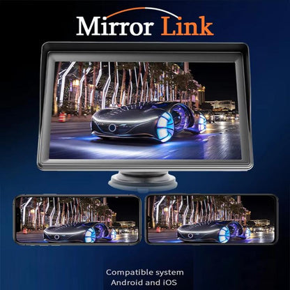 7 Inch Bluetooth 5.0 Portable CarPlay Monitor, Specifications: Display + Camera by buy2fix