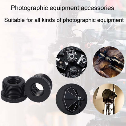 2pcs Metal 3/8 Female To 5/8-27 Male Adapter Screws Microphone Stands Conversion Photo Accessories(Silver) -  by buy2fix | Online Shopping UK | buy2fix