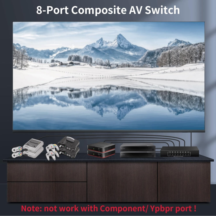 VSW81 AV 8 In 1 Out Audio and Video Switcher RCA Switch Splitter(Black) - Splitter Adapter by buy2fix | Online Shopping UK | buy2fix